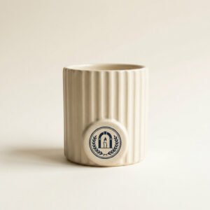 Ribbed Ceramic Vessel